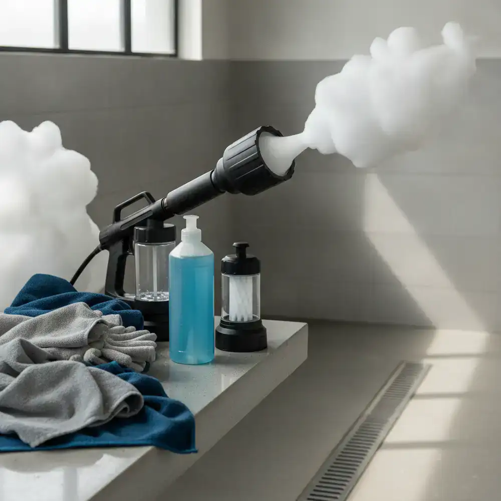 Premium car wash shampoo and foaming accessories